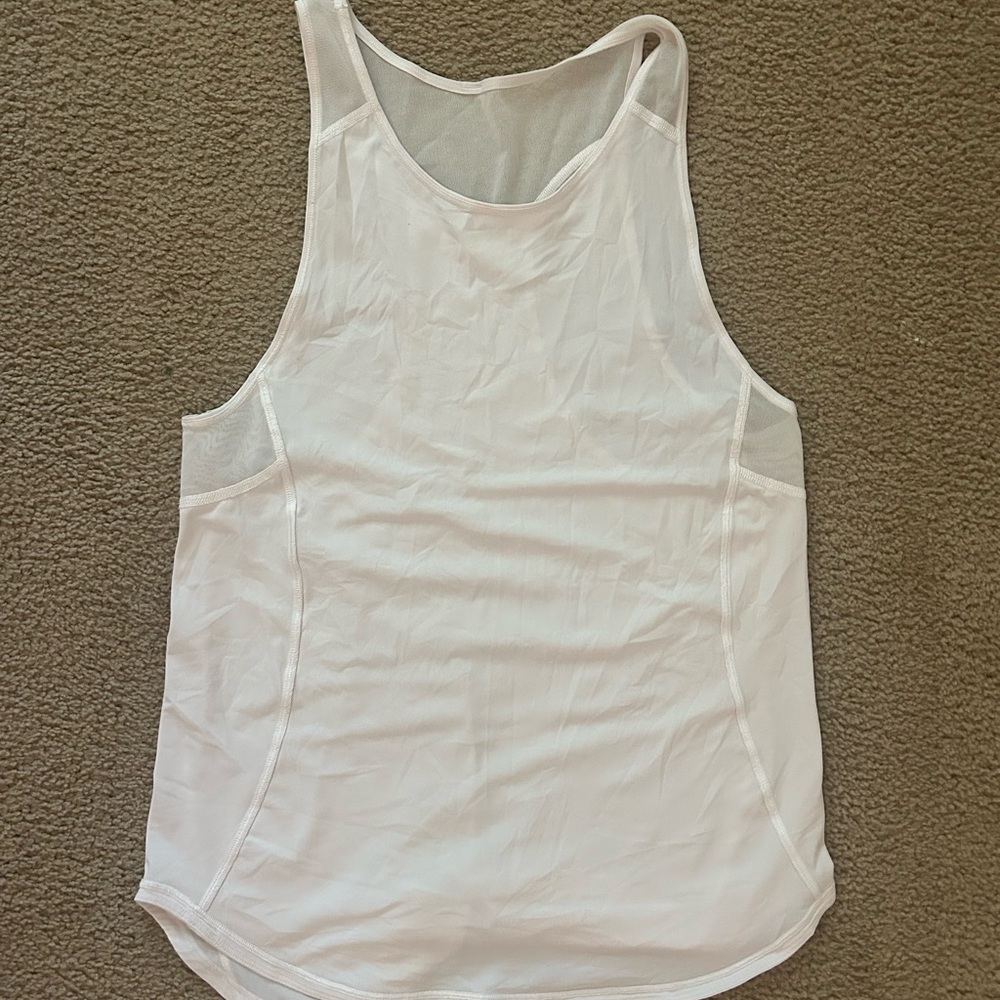Lululemon Athletica White Fitted Sleeveless Tank